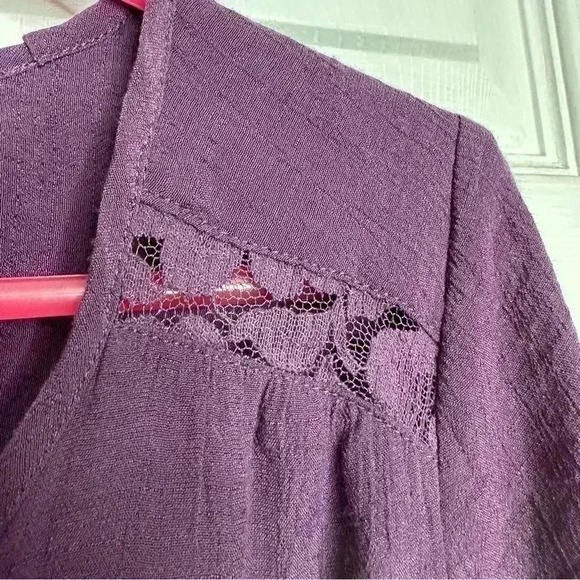 Northern  Reflections Blouse Lace Flowy Purple Size Large - Picture 4 of 16
